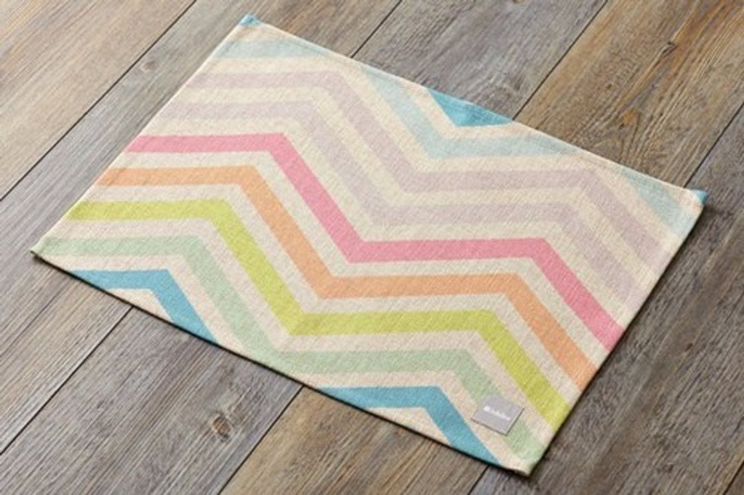 Place mat Scandinavian design Colorful chevron 2-pack Natural Linen 45 × 32cm jubileeteatoweltt045 - 杯垫 - 棉 
