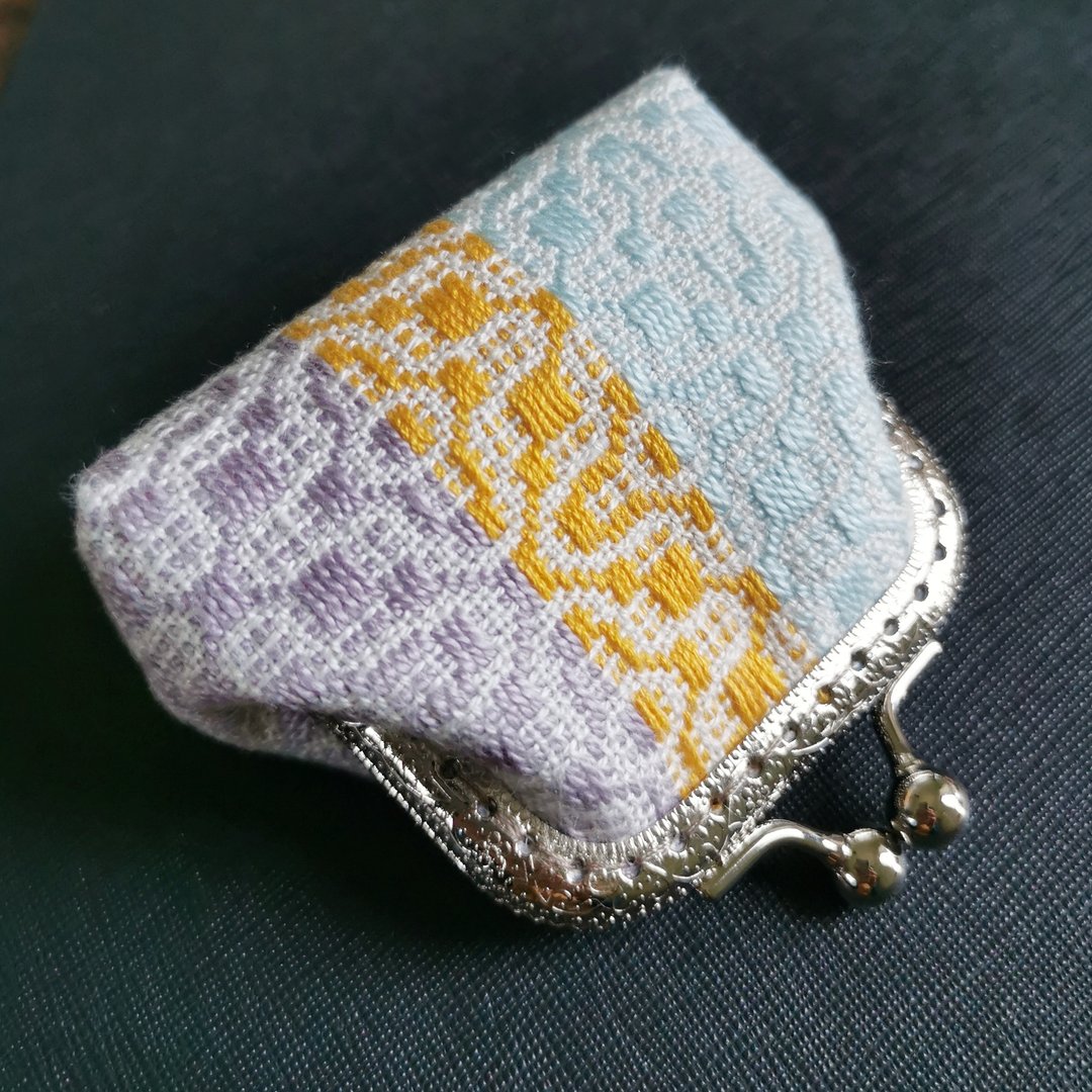 CaCa Crafts |【CaCa の手织布】手织古典欧风口金包 - 皮夹/钱包 - 棉 多色