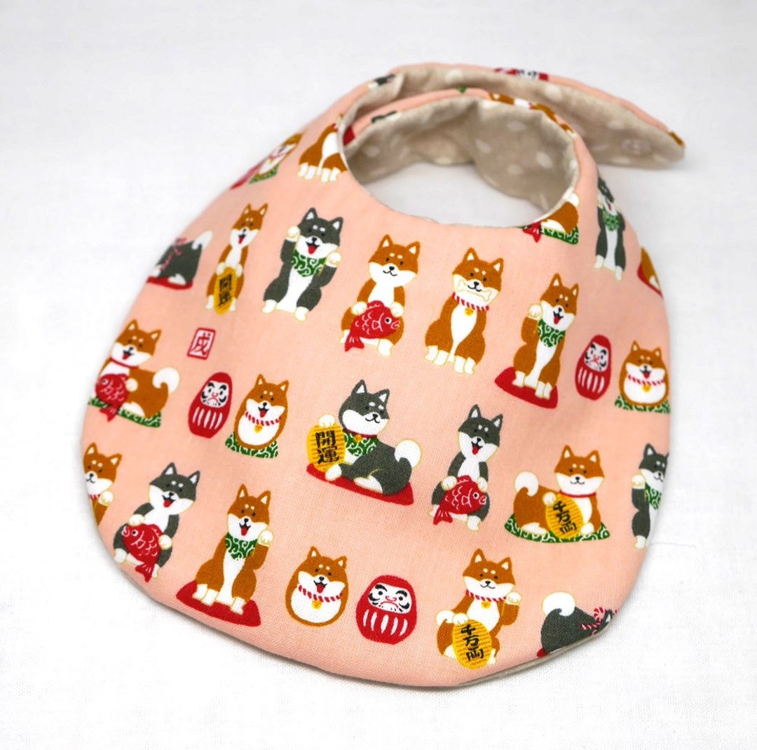 Japanese Handmade Baby Bib - 围嘴/口水巾 - 棉 粉红色