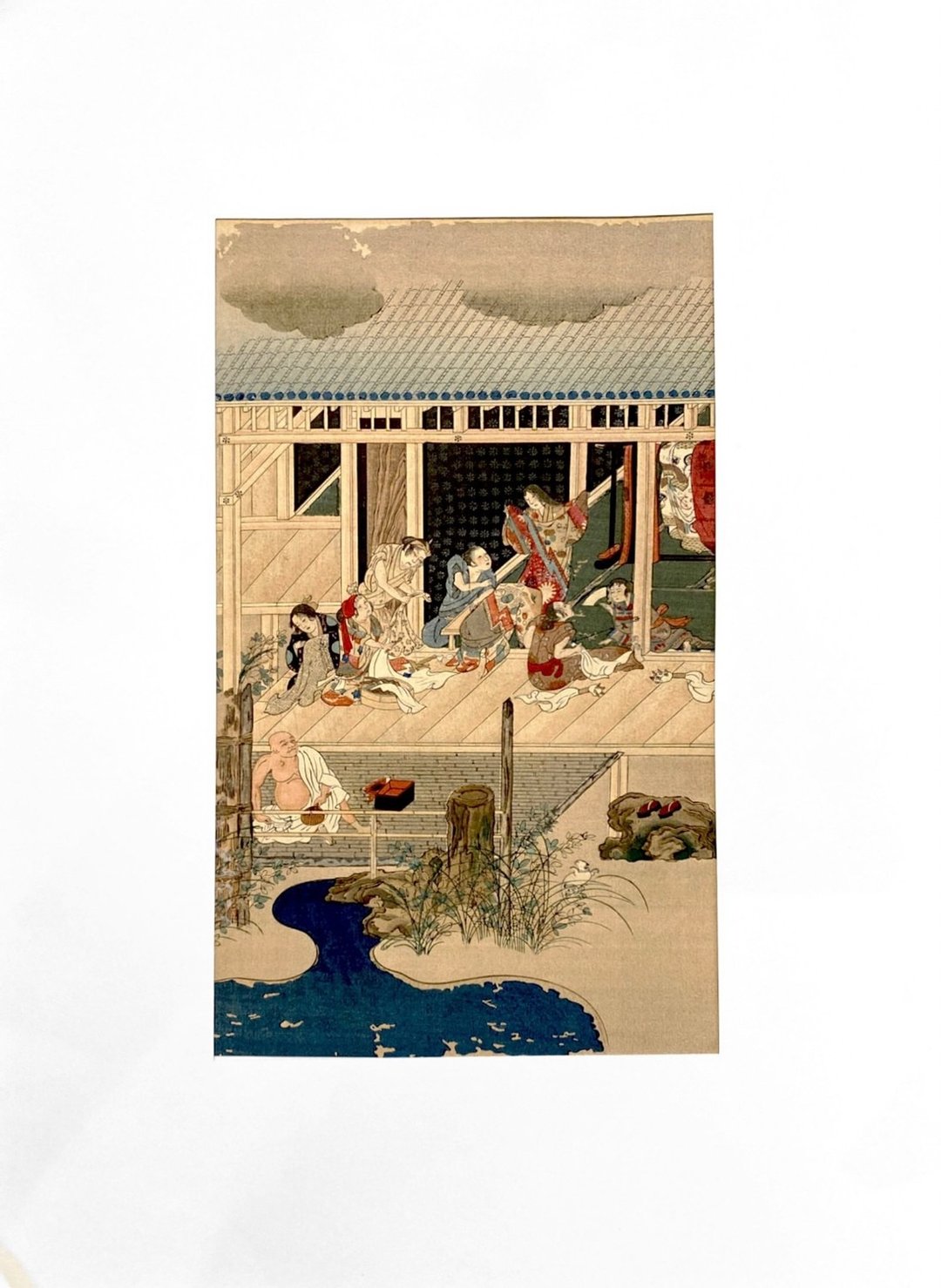 Tosa Mitsuoki 土佐光起 (1617–1691)复刻版画 - Domestic Scene - 海报/装饰画/版画 - 纸 咖啡色