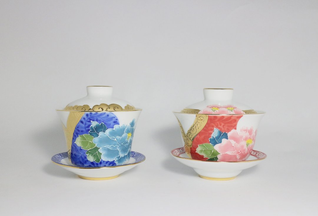 纯手绘茶杯-王与后对杯(三件式盖杯) - 茶具/茶杯 - 瓷 多色