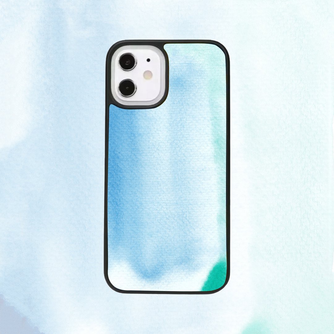 客制手机壳 iPhone 14 13 12 11 Pro手机壳三星 水彩颜料 P115 - 手机壳/手机套 - 塑料 黑色
