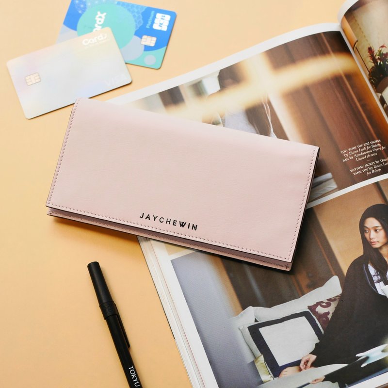 女皮夹 Long Flat Wallet / 樱花粉色 Sakura Pink 包包 钱包 - 皮夹/钱包 - 真皮 粉红色