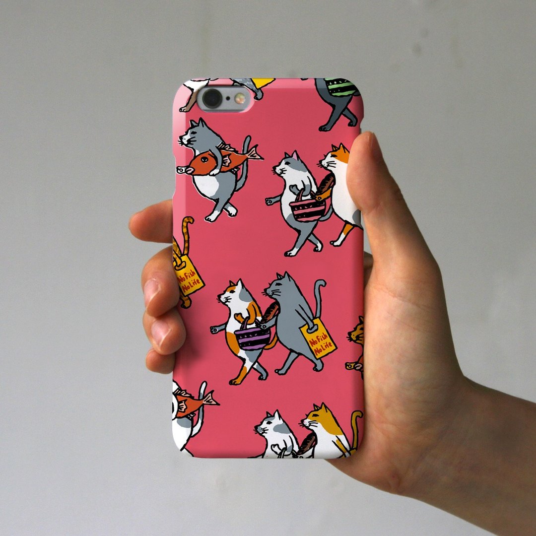 iPhone case cats pink - 手机壳/手机套 - 塑料 粉红色
