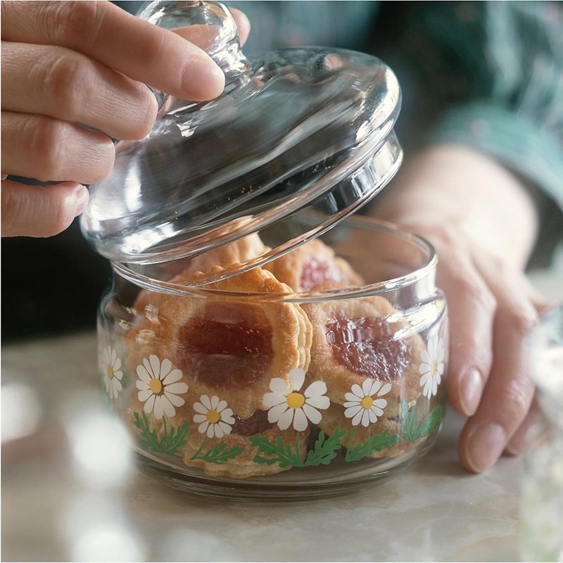 日本ADERIA 昭和复古花朵玻璃罐360ml-多款 - 厨房用具 - 玻璃 多色