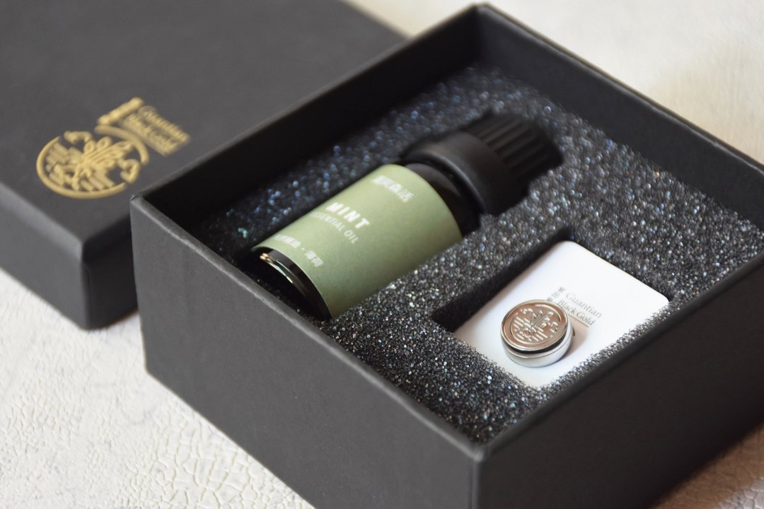 乌金口罩香氛扣礼盒( 口罩扣 + 天然精油10ml ) - 香薰/精油/线香 - 不锈钢 灰色