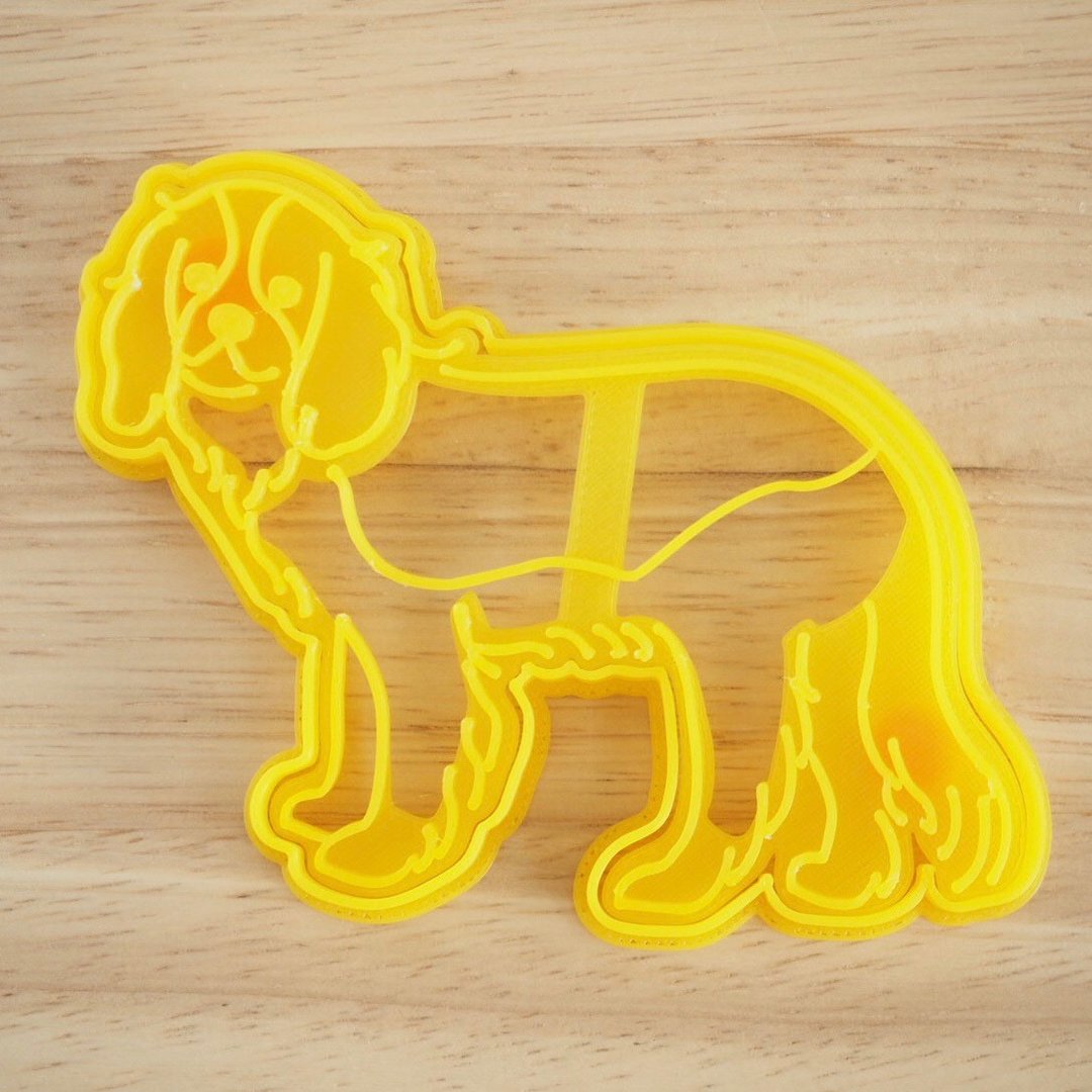 Cavalier dog cookie cutter & stamp　whole body　Made by 3d printer - 厨房用具 - 塑料 黄色
