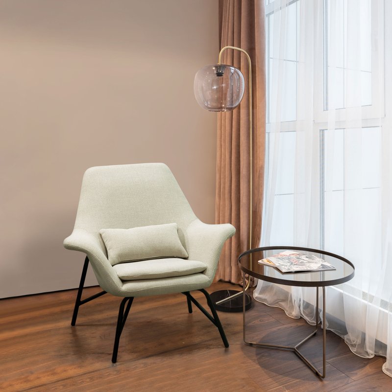 北欧单人沙发椅 詹森休闲椅 卧室椅子 极简设计感 创意洽谈椅 - 椅子/沙发 - 聚酯纤维 白色