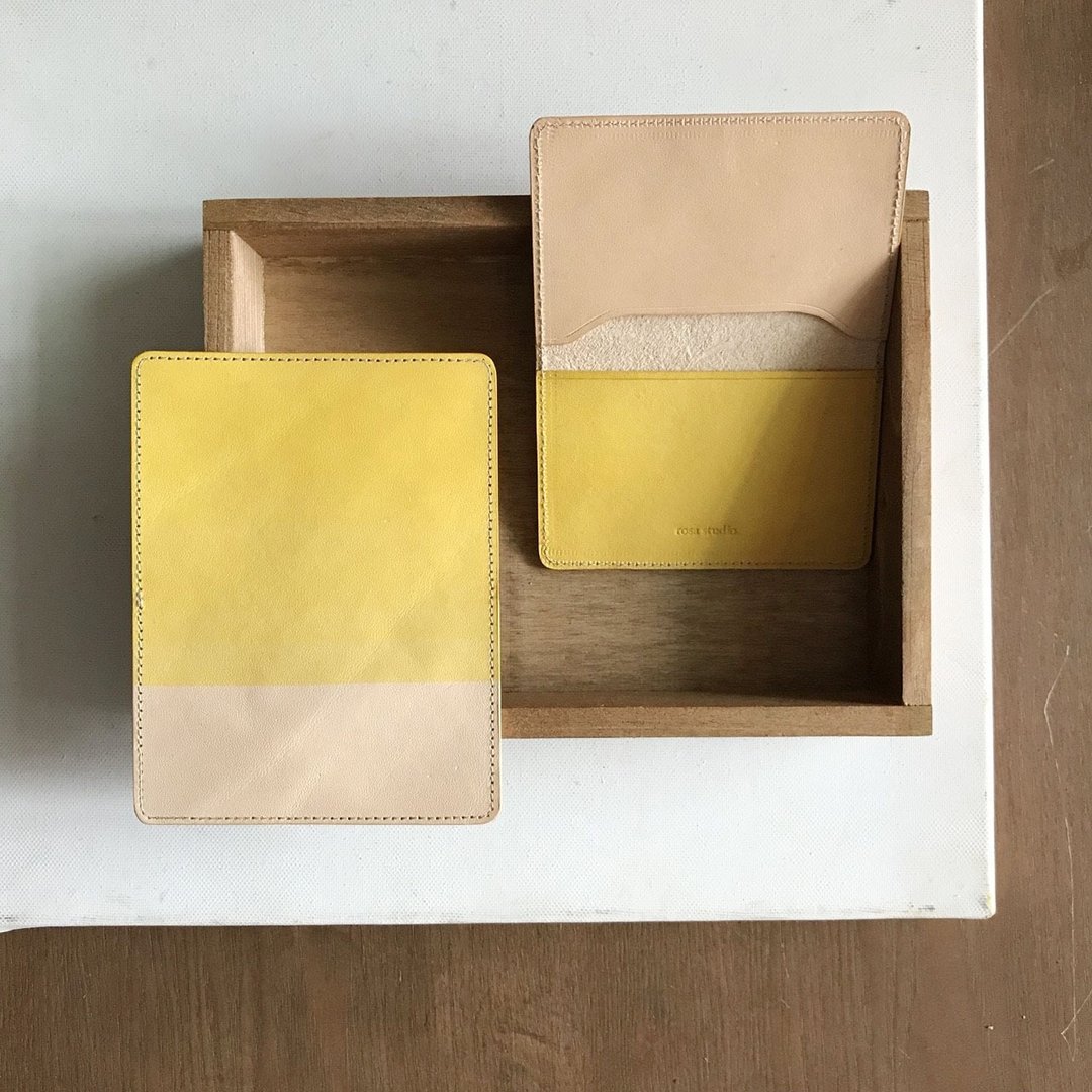 信用卡夹_超薄极简版_日出_原皮与暖黄_Card holder - 证件套/卡套 - 真皮 黄色