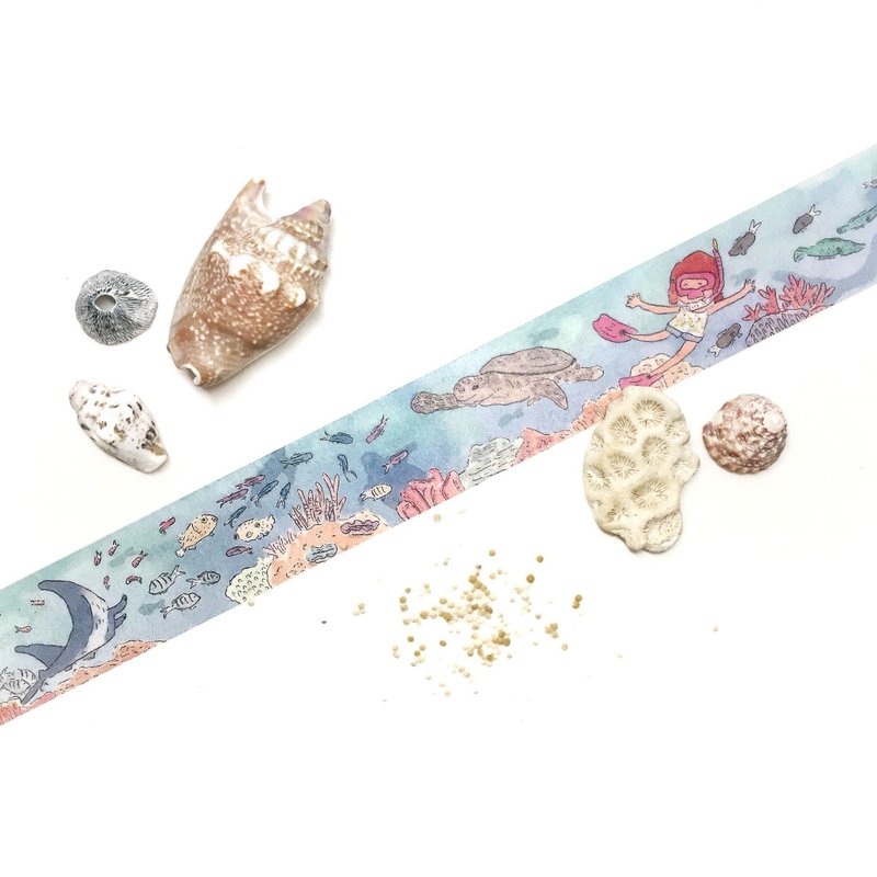小管的海洋世界 / 纸胶带 - 纸胶带 - 纸 蓝色