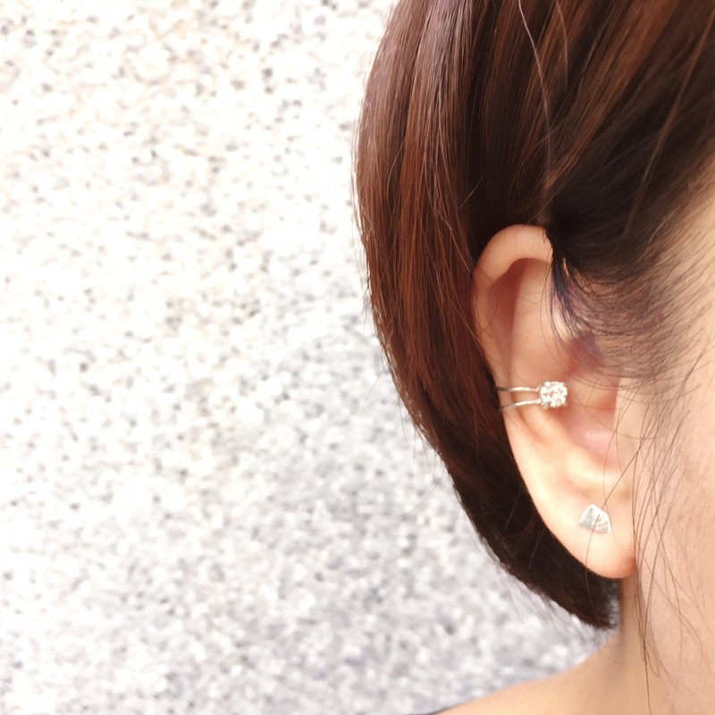 MIH 金工首饰 | 耀眼 八心八箭耳骨夹 ear cuff - 耳环/耳夹 - 纯银 银色