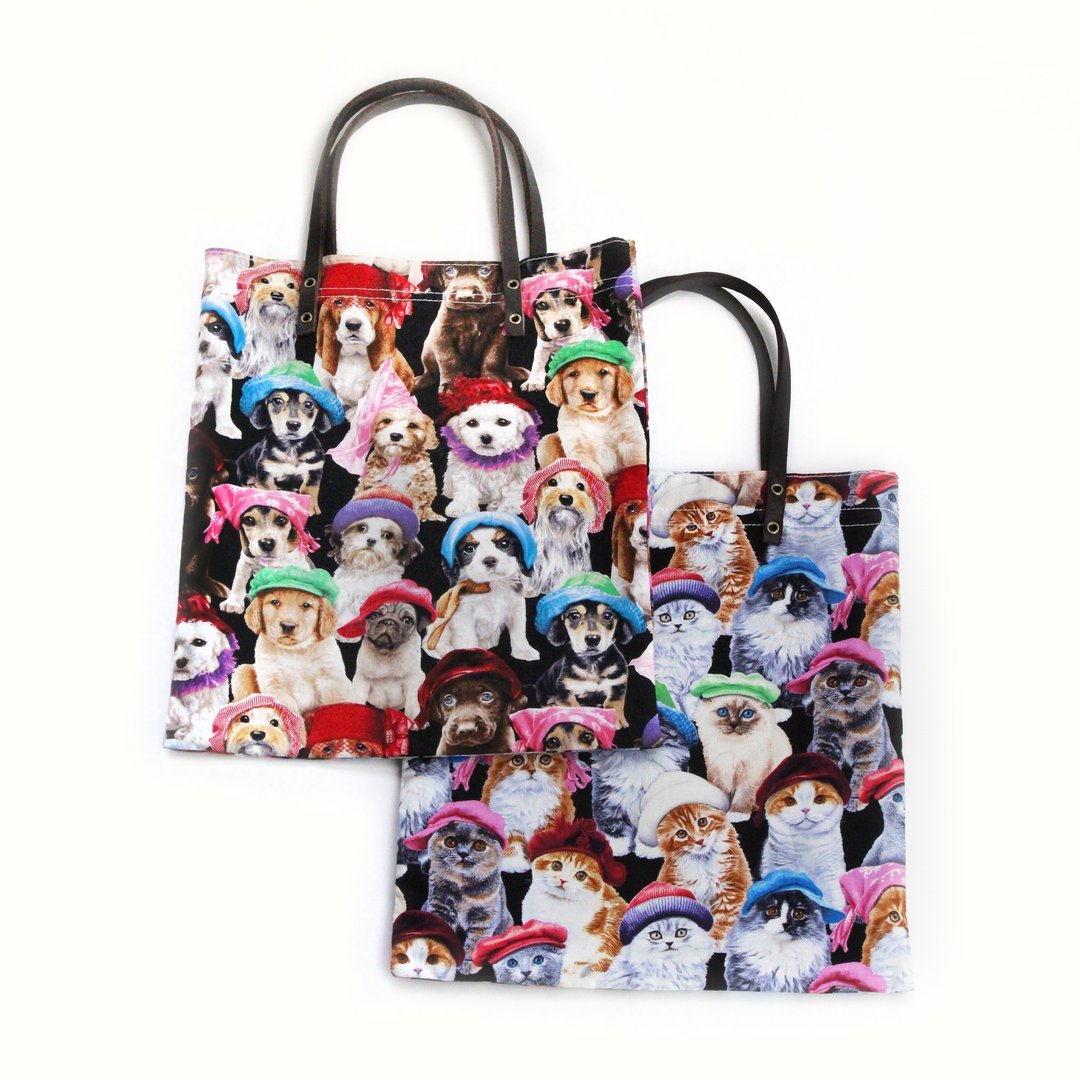 Cats X Dogs Tote Bag / We are Family - 手提包/手提袋 - 棉 多色