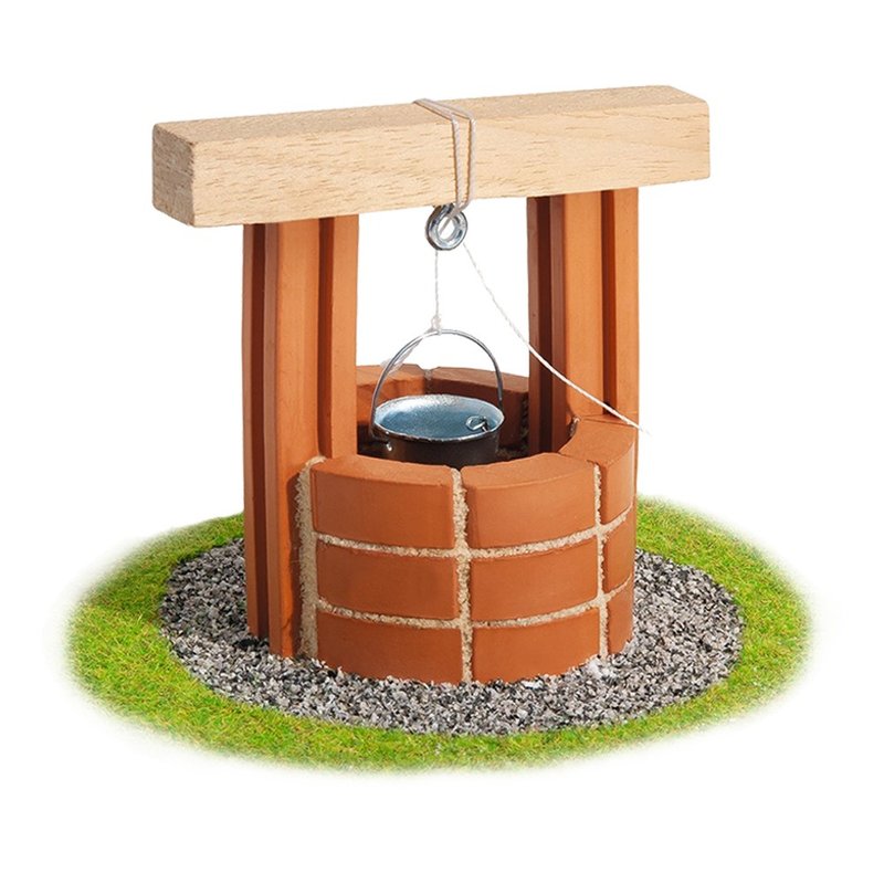 【德国teifoc】DIY益智砖块建筑玩具 欧式小水井 - TEI1025 - 零件/散装材料/工具 - 其他材质 红色