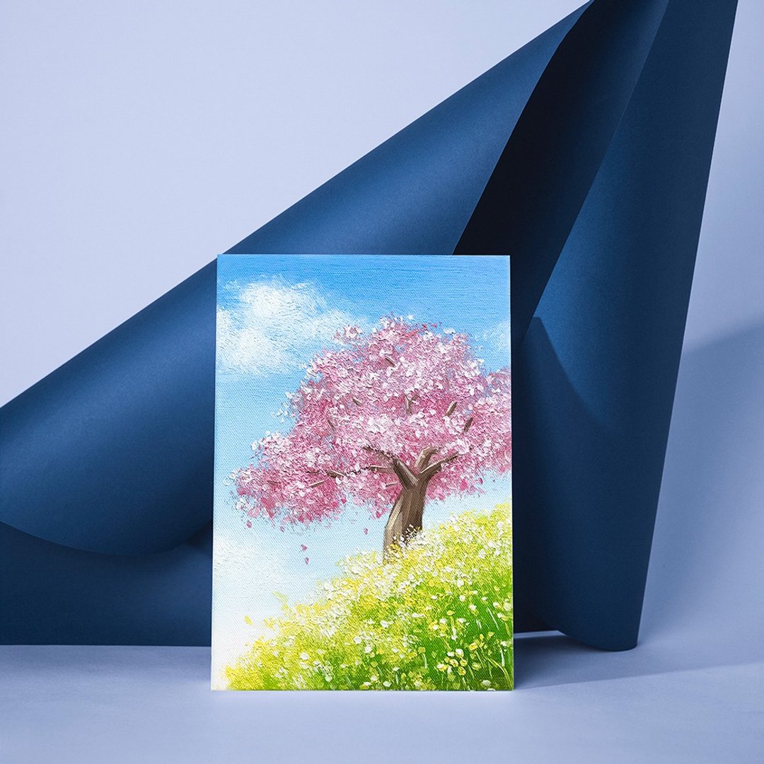 【体验】台中油画体验课程/风曳之樱/台中画室 - 插画/绘画/写字 - 棉 