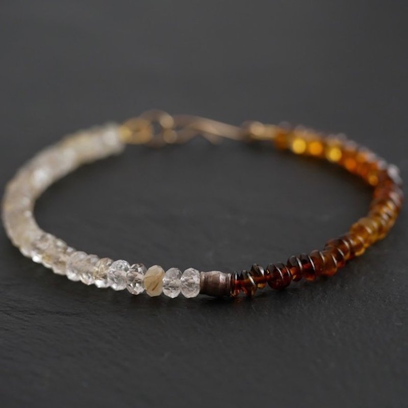 Brown Tourmaline&Rutile Quartz Bracelet - 手链/手环 - 宝石 金色