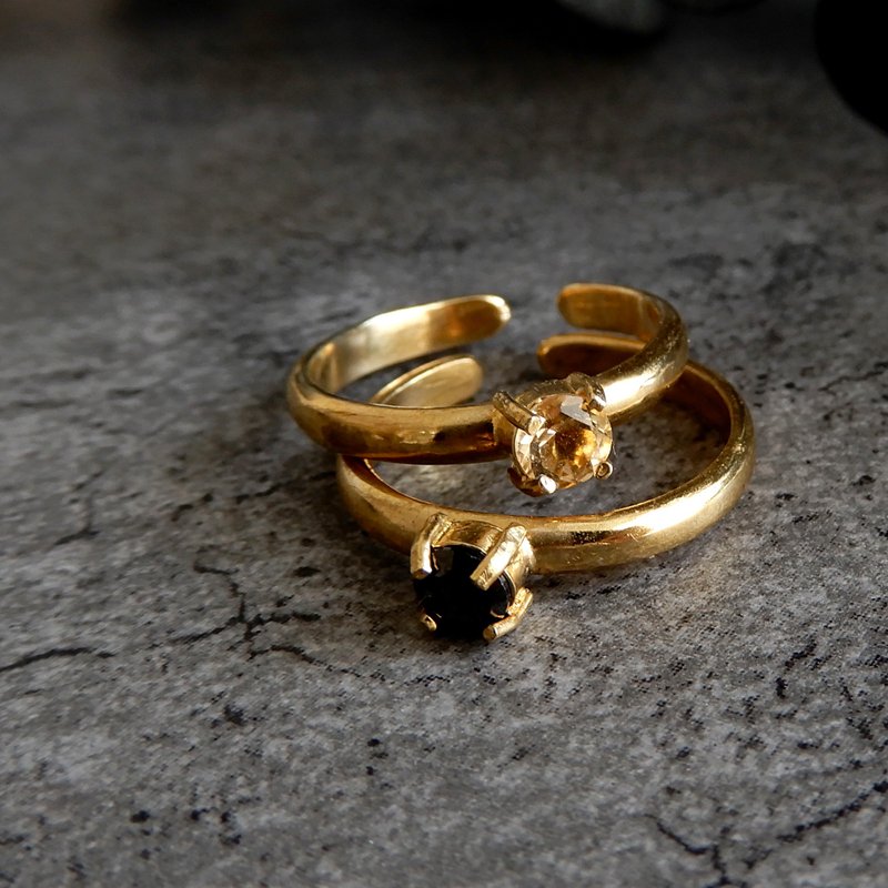 Swag 耳骨夹 Solitaire / brass C069 - 耳环/耳夹 - 铜/黄铜 金色