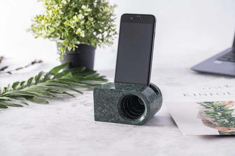 | 3C | 大理石。太鲁阁免提石。三用复合式。典雅。墨绿 - 扩音器/喇叭 - 石头 绿色