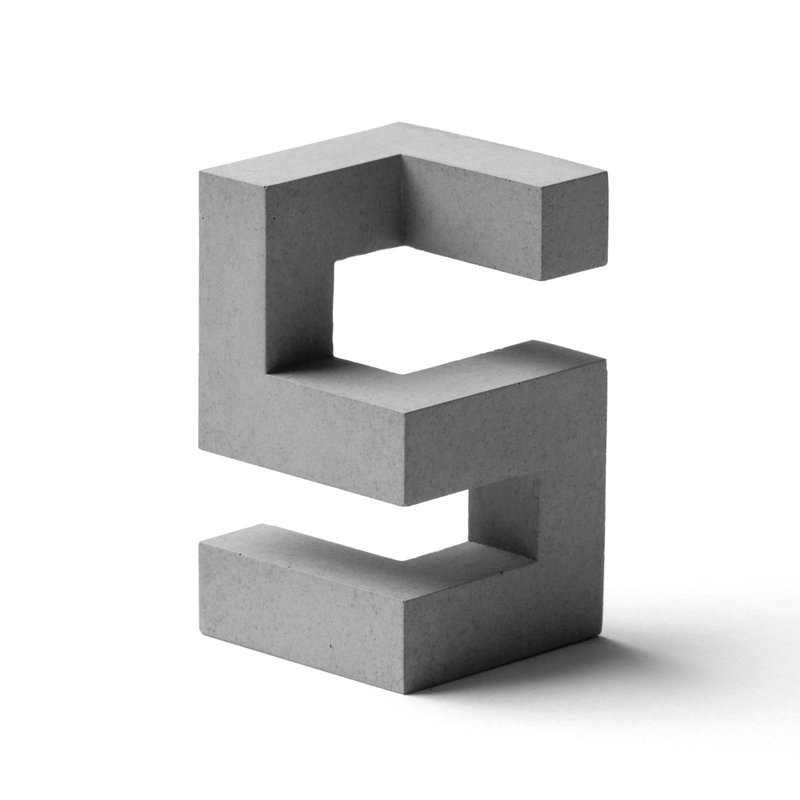 水泥字母 S - 摆饰 - 水泥 灰色