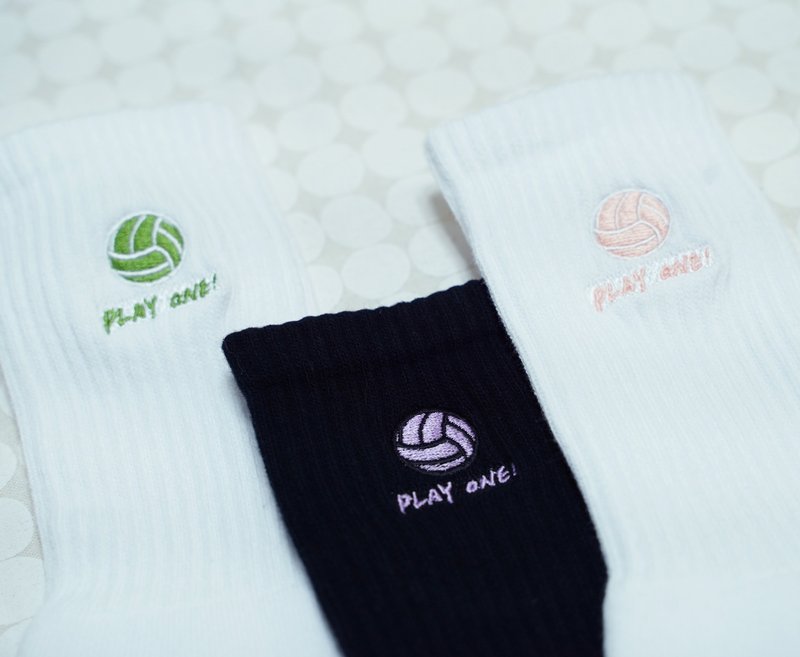 PLAY ONE ! 排球袜 - 袜子 - 棉．麻 紫色