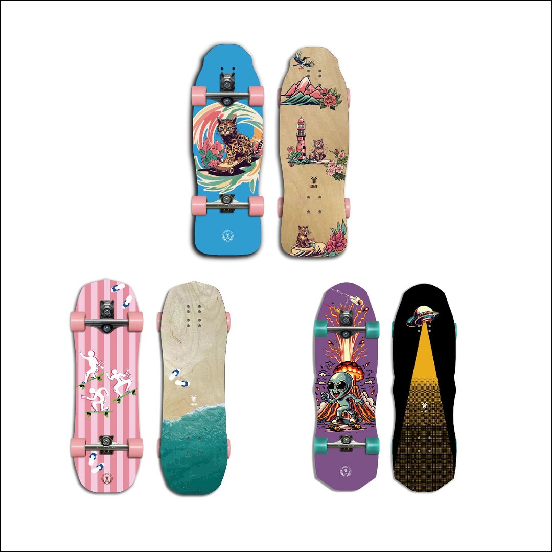 台湾SwaggyGOAT冲浪滑板|深脚窝 |高回弹PU转向系统 |穏定 - 运动/健身用品 - 其他材质 