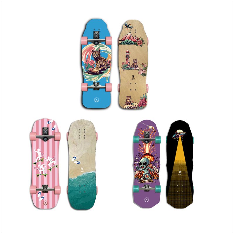 台湾SwaggyGOAT冲浪滑板|深脚窝 |高回弹PU转向系统 |穏定 - 运动/健身用品 - 其他材质 