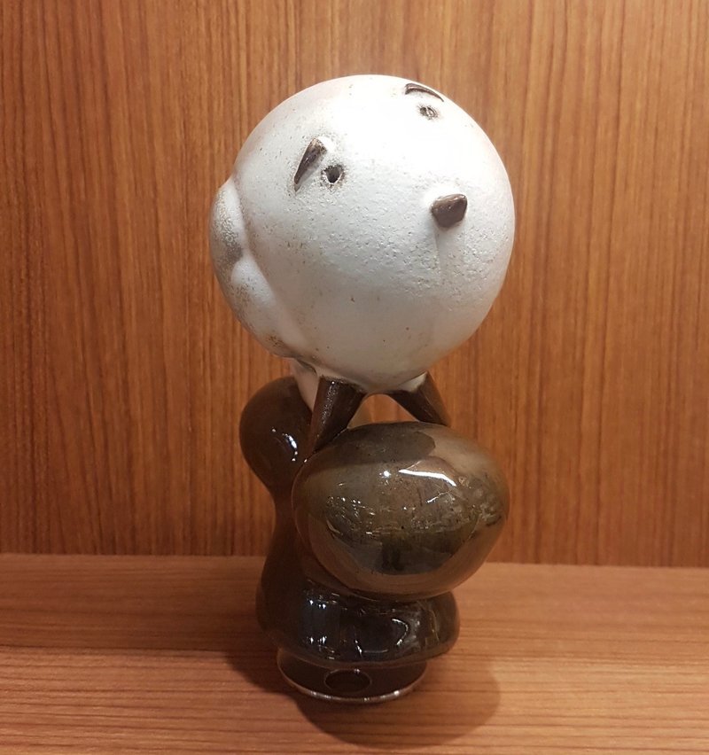 N131山山鸟站在山形花上音乐盒 限量版 - 花瓶/陶器 - 陶 白色