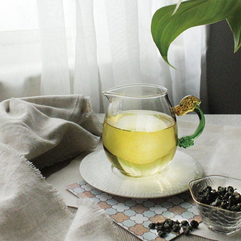 龙形玻璃琉璃柄大龙蛋茶海 | 琉璃把手 | 精美玻璃杯 | 400CC - 茶具/茶杯 - 玻璃 透明