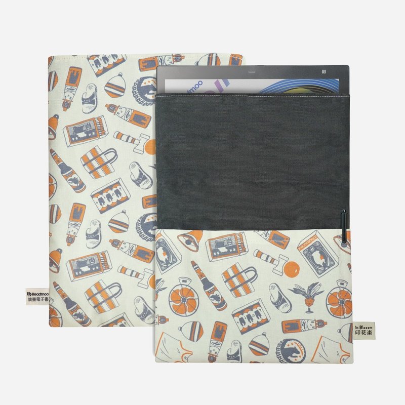 Readmoo×印花乐 犊犊书布衣 XL 适用于13.3寸平板及电子书阅读器 - 电脑包 - 棉．麻 咖啡色