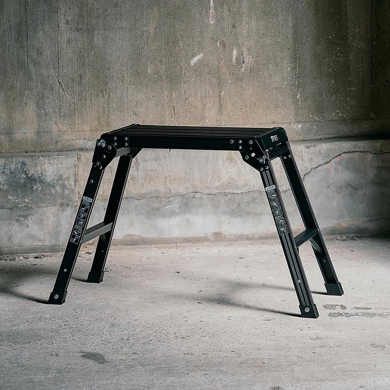 日本天马 轻量铝合金折叠工作平台/洗车梯(二层)-多色可选 - 其他 - 铝合金 黑色