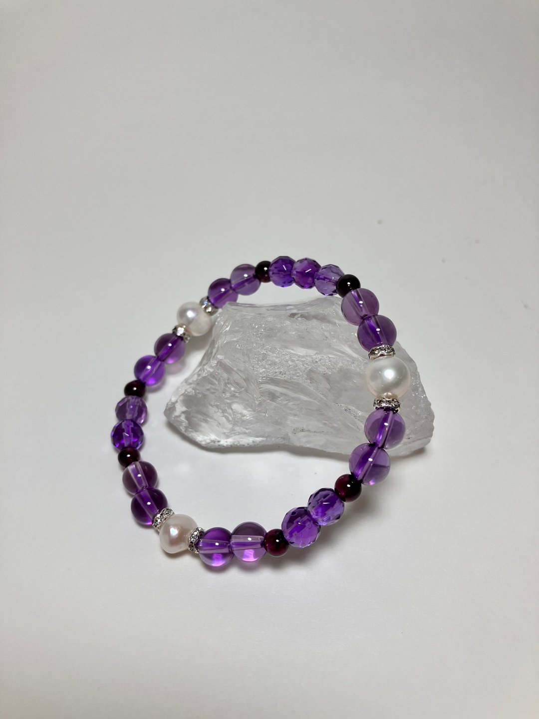 神秘柔美手链 珍珠与紫水晶 - 手链/手环 - 其他材质 紫色