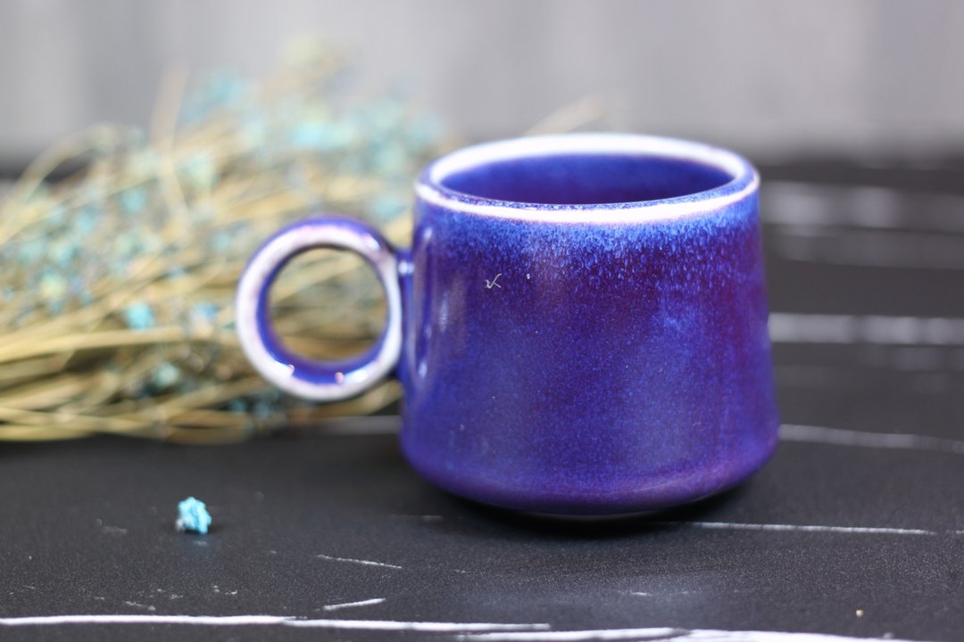 【蛇年新春】紫罗兰钧釉 自然釉小缘杯 咖啡分享杯 100%莺歌制 - 茶具/茶杯 - 陶 