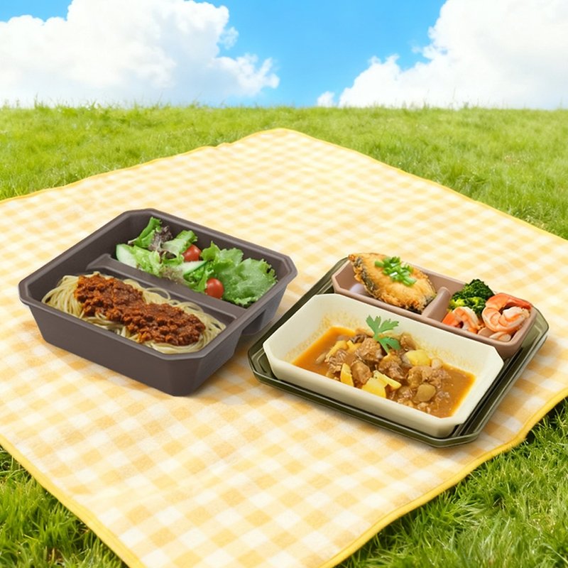 【哩皿生活】C-Bento 洁晶餐盒 耐高温 可微波 多格便当盒 餐盒 - 便当盒/饭盒 - 环保材料 多色