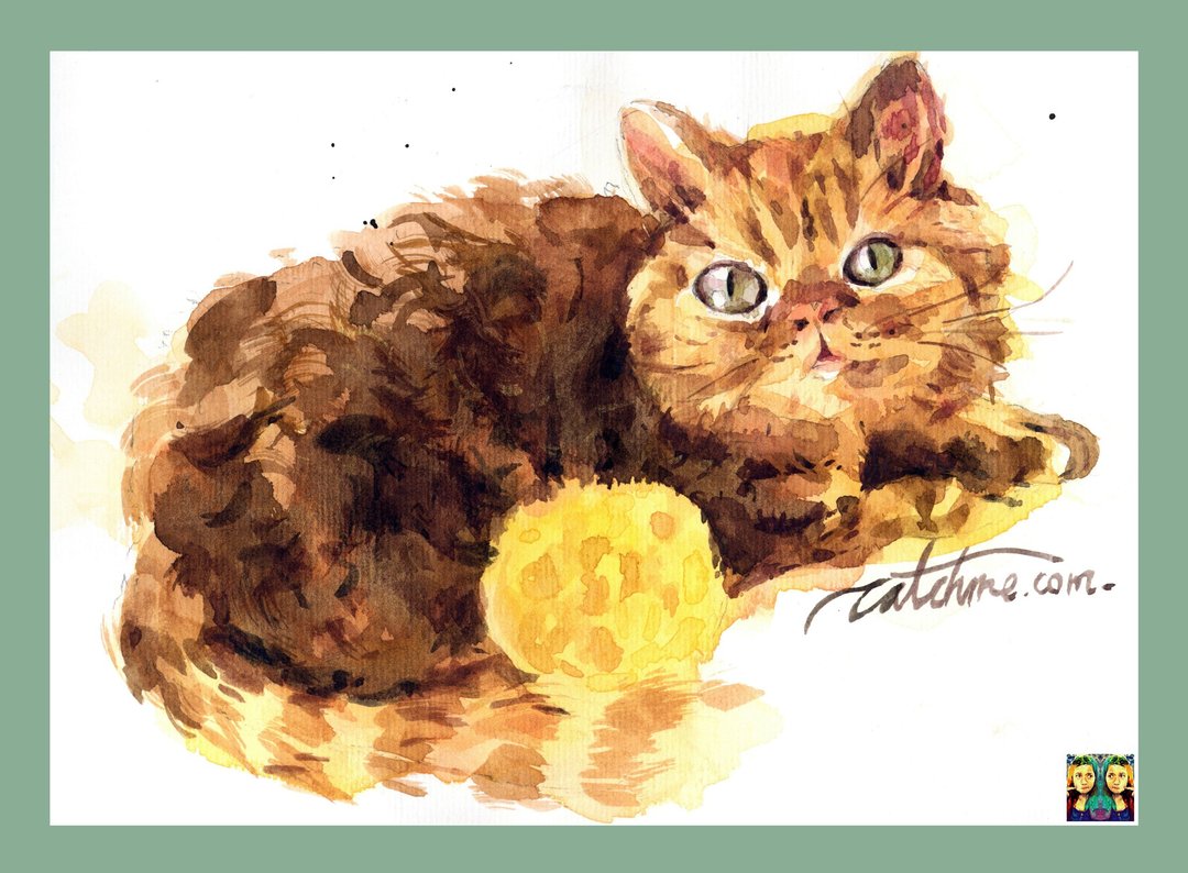 猫与月亮_手绘原作(仅此一件) - 海报/装饰画/版画 - 纸 