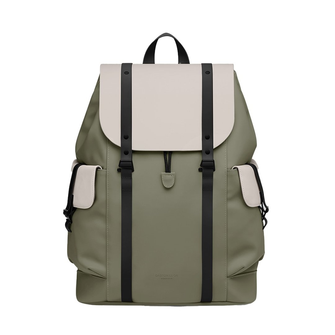 GASTON LUGA Splash Utility 16寸后背包 - 奶油白x鼠尾草绿 - 后背包/双肩包 - 其他材质 卡其色