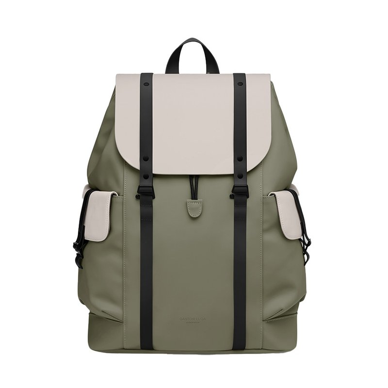 GASTON LUGA Splash Utility 16寸后背包 - 奶油白x鼠尾草绿 - 后背包/双肩包 - 其他材质 卡其色