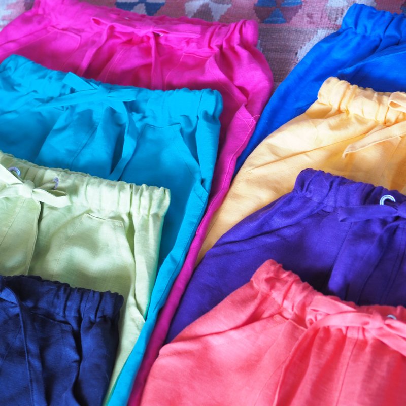 法式亚麻彩色长裤 宽松长裤 - 男士长裤 - 棉．麻 多色