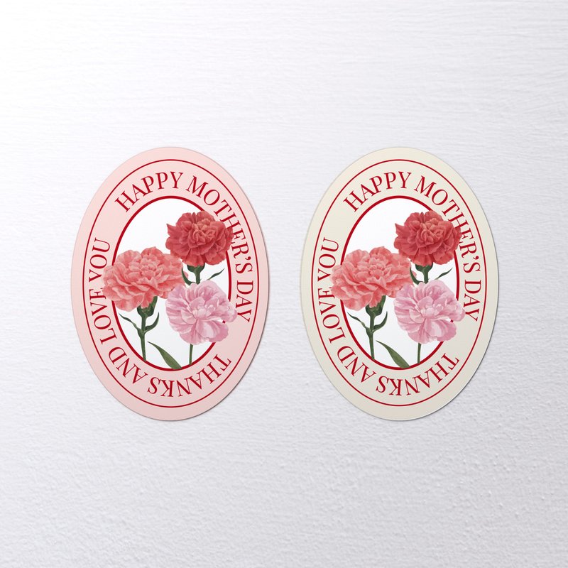 【母亲节贴纸】 Mother's Day 母亲节_椭圆贴纸 (礼物包装) - 贴纸 - 纸 多色