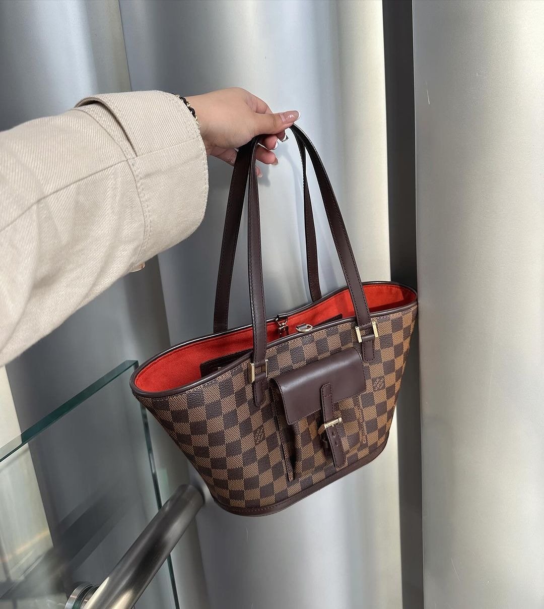 中古包 LV路易威登 店老板觉得这款包比neverfull还漂亮 - 手提包/手提袋 - 真皮 咖啡色
