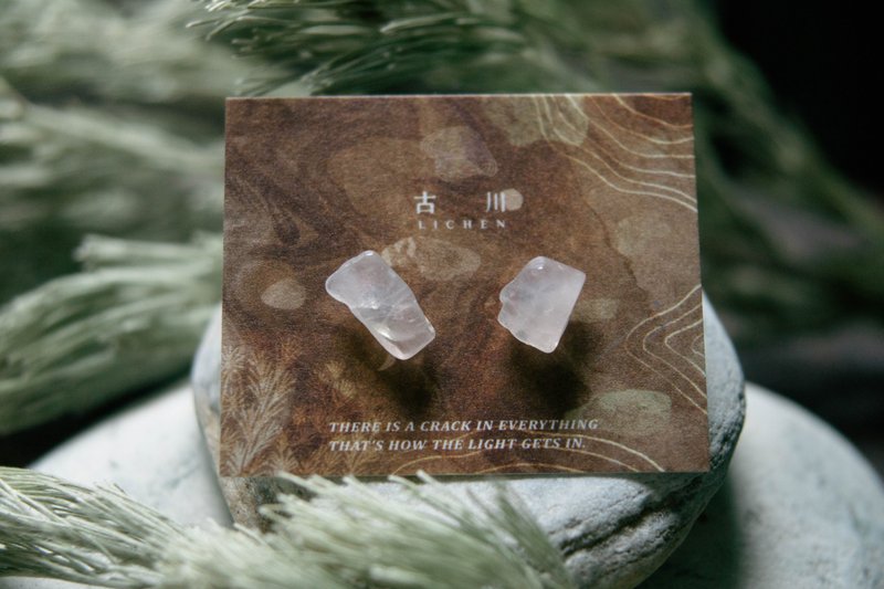 CRACK | 矿物系耳环 |  EARRINGS - 耳环/耳夹 - 水晶 粉红色