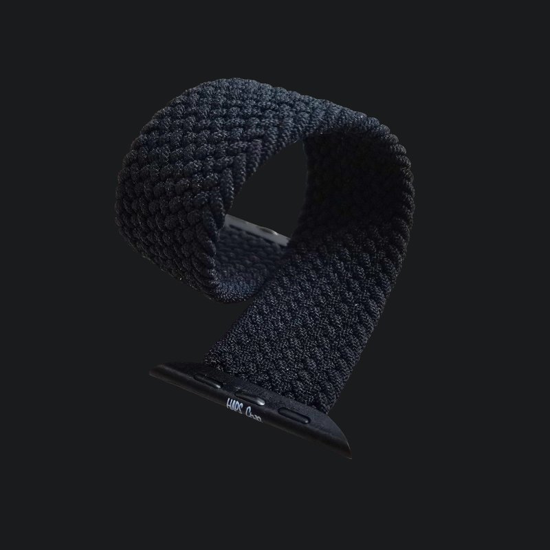 HAPS Chap. 黑色尼龍編織彈力Apple Watch錶帶 - 表带 - 尼龙 黑色