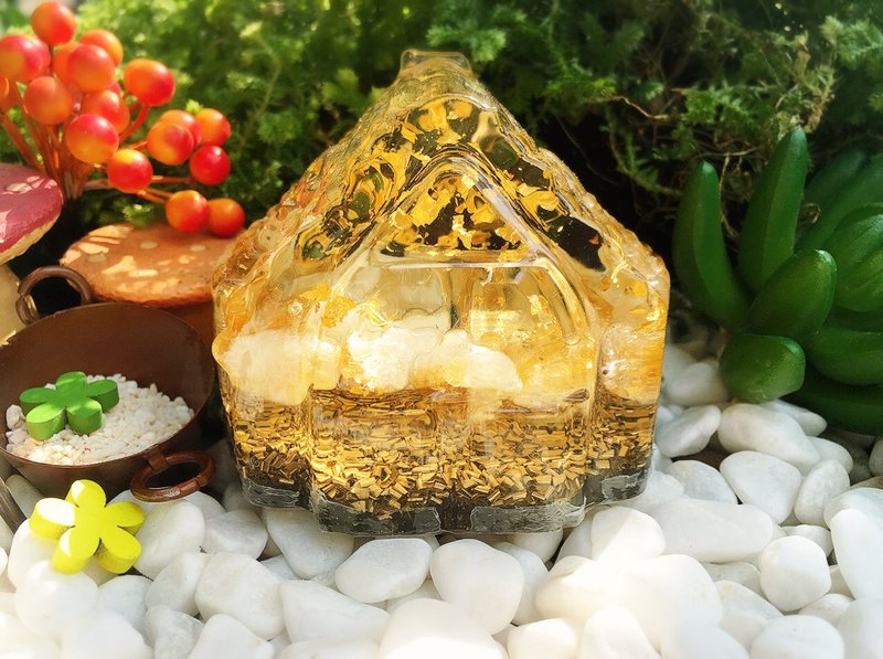 自由能源/Orgonite能量净化、发生器/金箔黄水晶招财房子能量石 - 其他 - 其他材质 