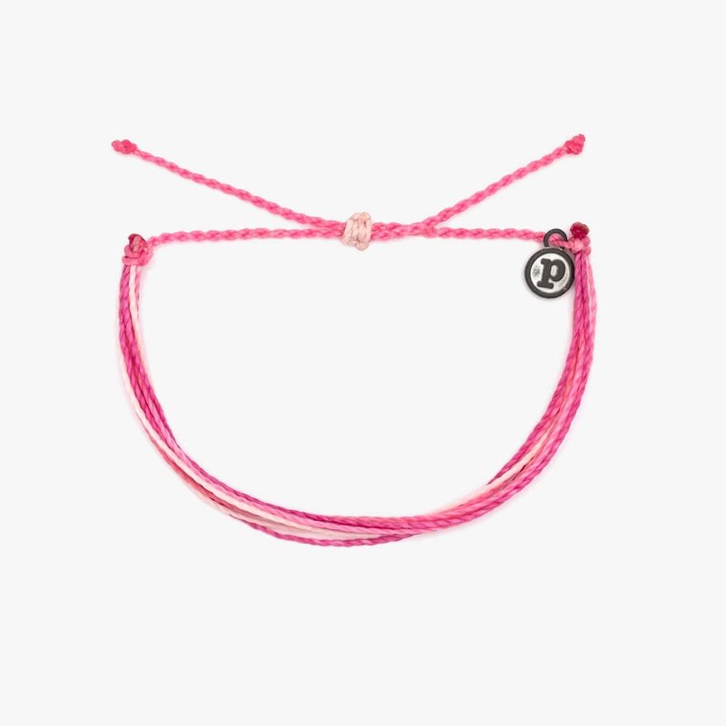 Pura Vida 美国手工 CROSS MY HEART 由衷发誓 可调式冲浪手环 - 手链/手环 - 防水材质 粉红色