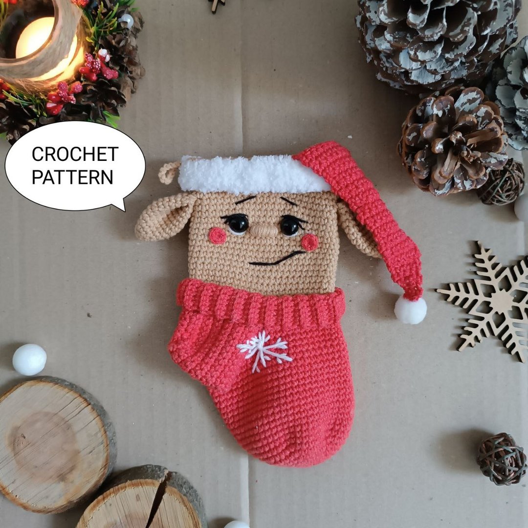 钩针图案圣诞袜精灵，圣诞 amigurumi 袜 - 手工艺教程/工具书 - 其他材质 