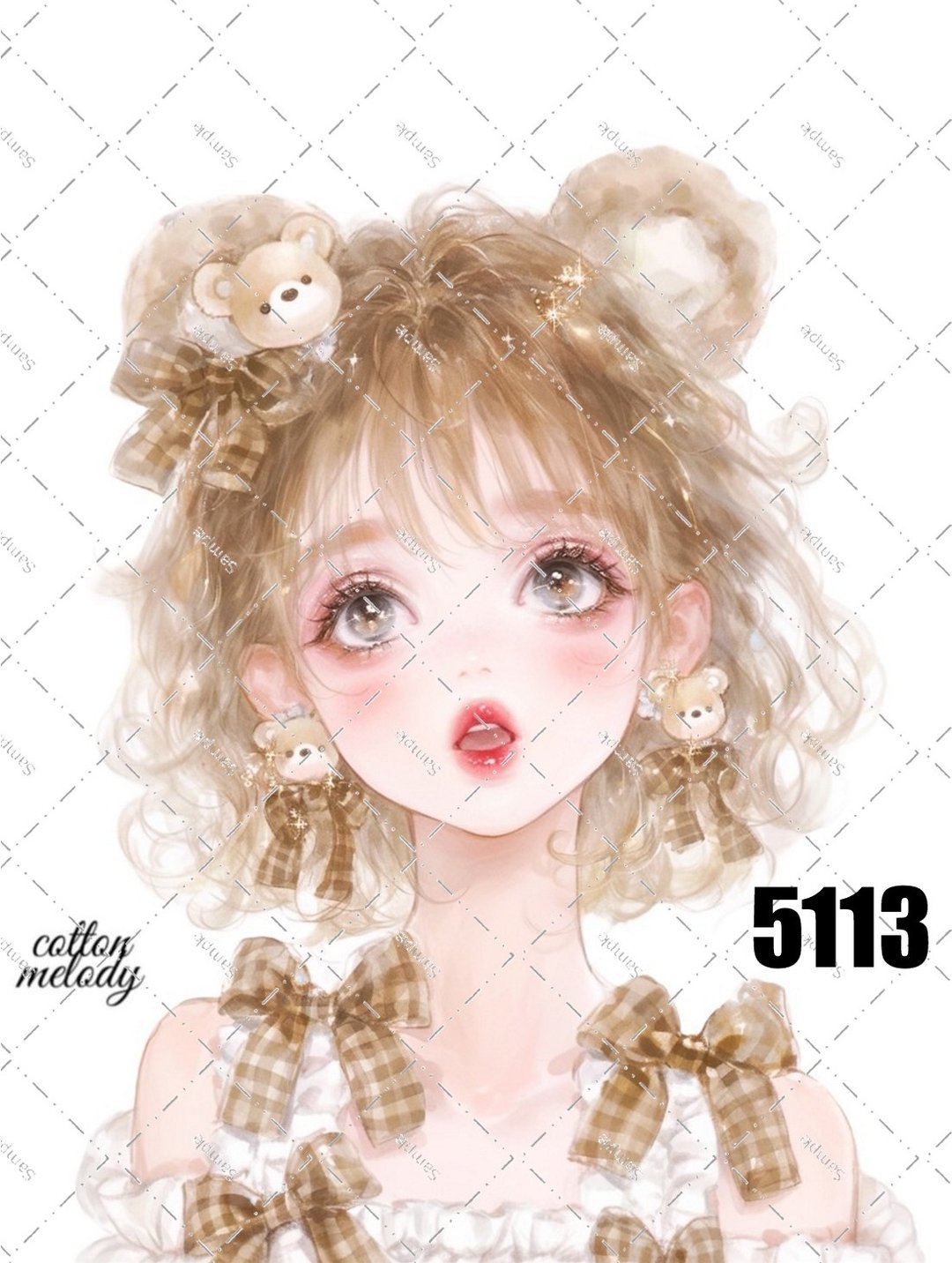 原创贴纸 no.5113 人物贴纸 原创贴纸 原创人物贴纸 装饰贴纸 cotton melody - 贴纸 - 纸 
