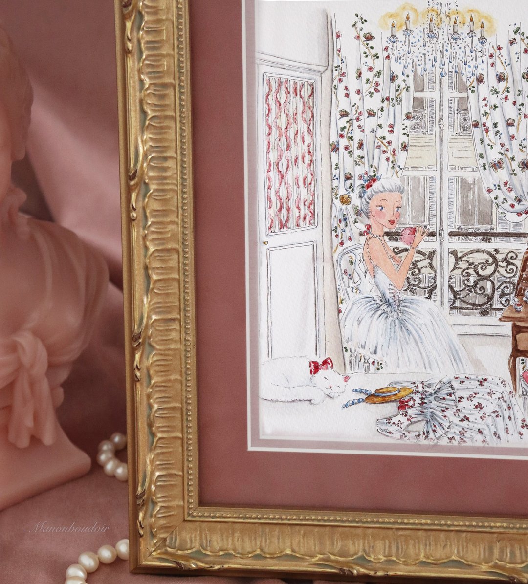 A5 尺寸 Manonboudoir 艺术印刷品 Manon 和 Gigi 在巴黎人酒店的早晨 - 卡片/明信片 - 纸 