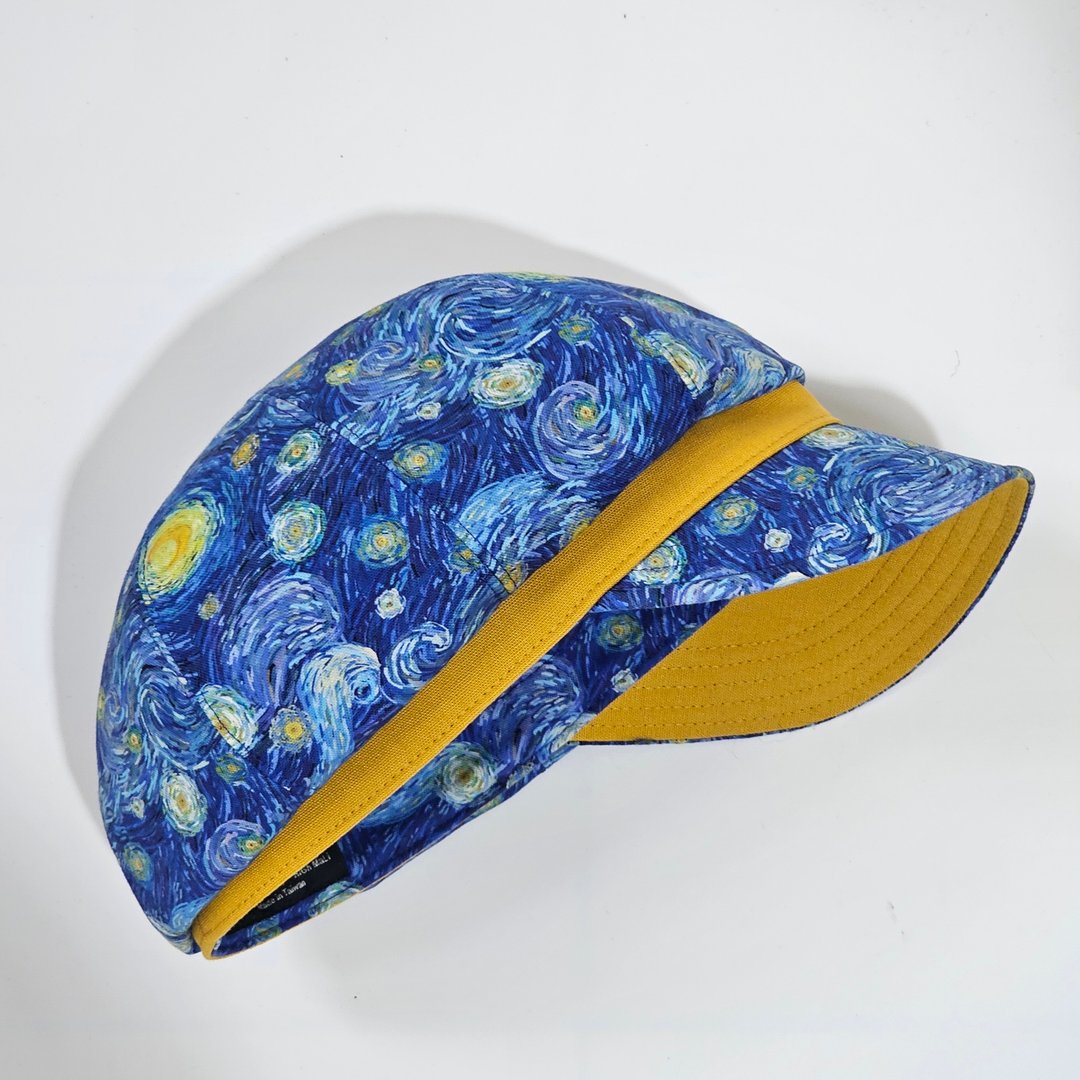 【HiGh MaLi】报童帽/日系拼布/宽帽沿/梵谷星夜#艺术家#荷兰 - 帽子 - 棉 蓝色