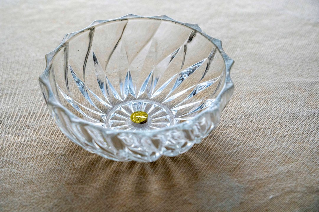 日本制 HOYA GLASS 14 厘米沙拉点心碗 老玻璃 未使用 台湾包邮 - 盘子/餐盘/盘架 - 玻璃 透明