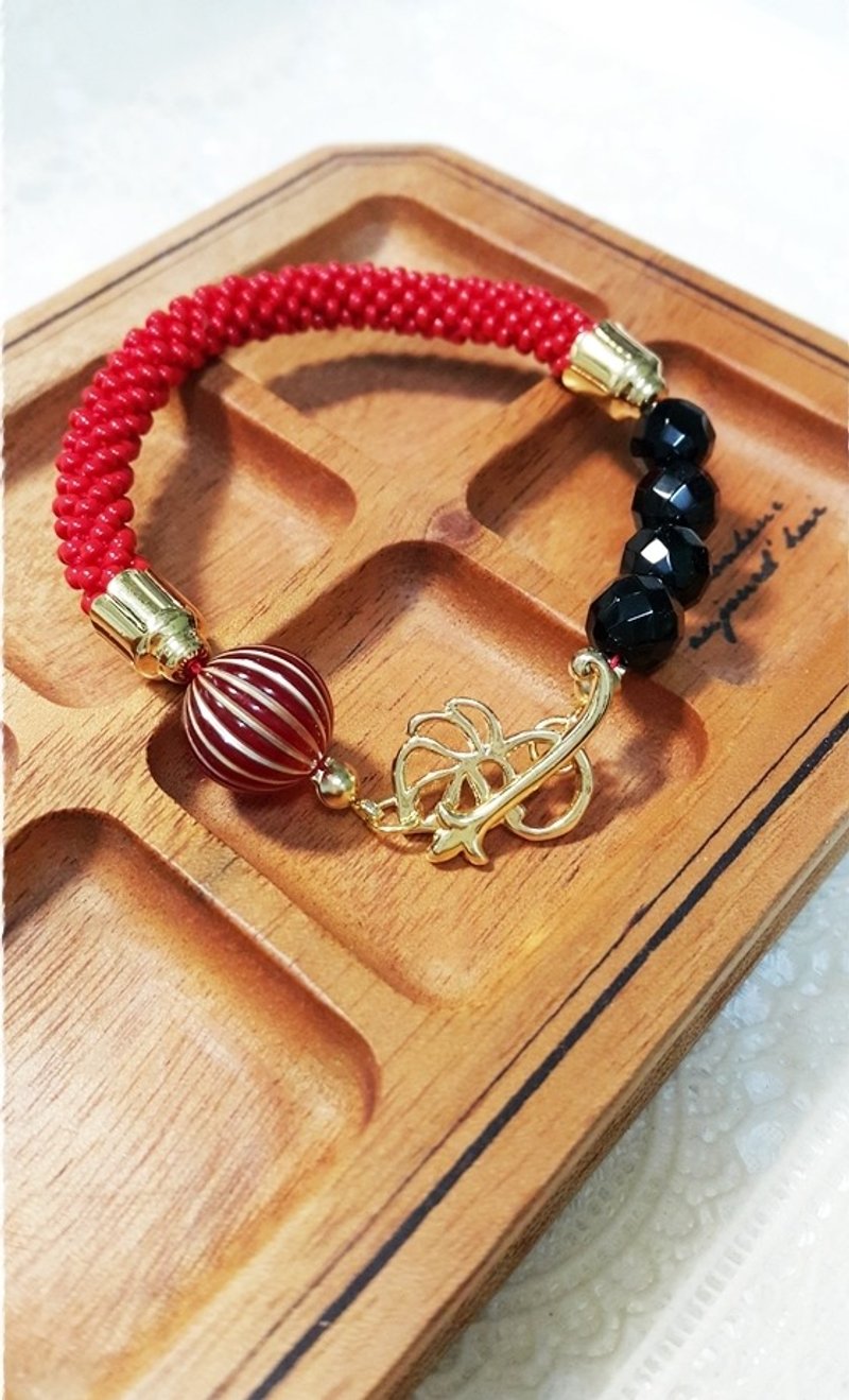 CandiiJewelry_Sunshine Red Crochet Bracelet - 手链/手环 - 宝石 红色