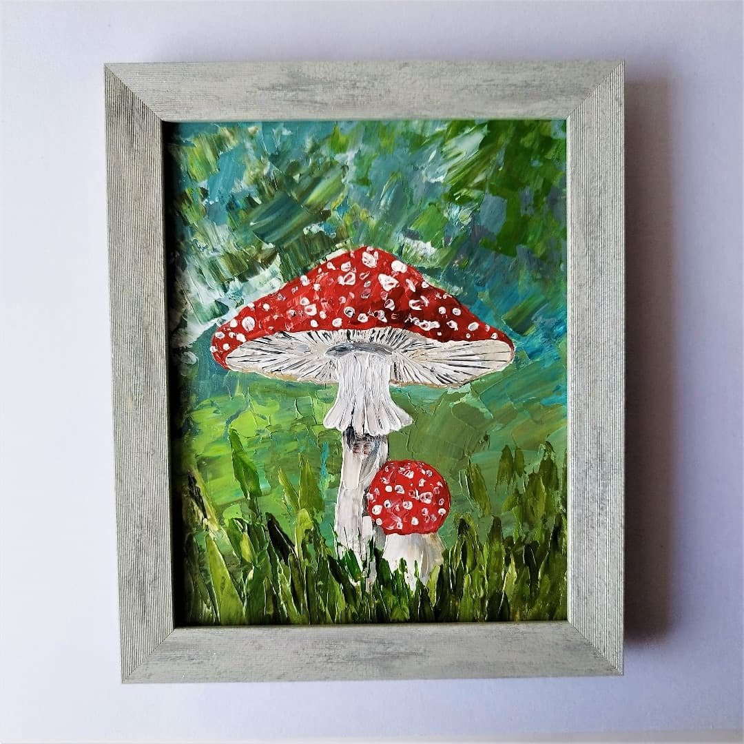 蘑菇原画。蘑菇是一件艺术品。蘑菇墙装饰画。墙面装饰 - 墙贴/壁贴 - 压克力 多色