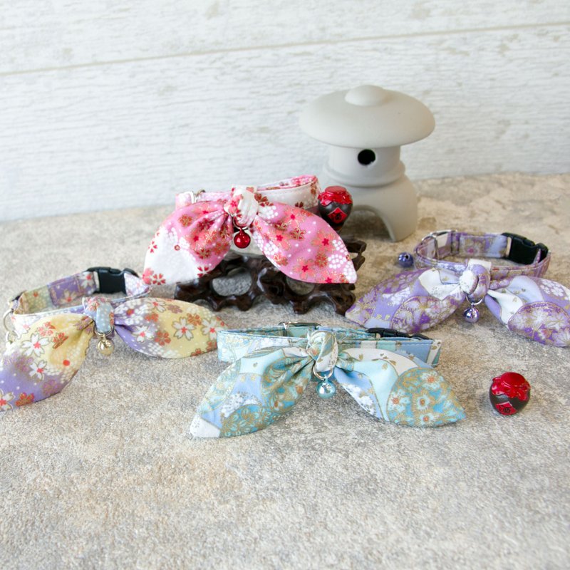 老宅庭园系列-赫本巾款 猫项圈 狗项圈 定制化尺寸 刻字服务 吊牌 - 项圈/牵绳 - 棉．麻 